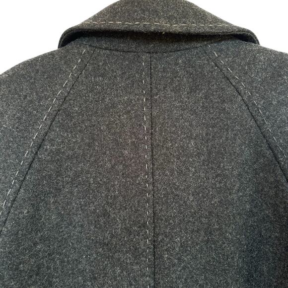 VTG 100% Wool Charcoal Gray Overcoat Womens SZ L Heavy Lined Winter Long Coat - Picture 4 of 10